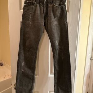 Diesel Safado Men's Dark Gray Straight Jeans 27x30 Wash 008HU Distressed